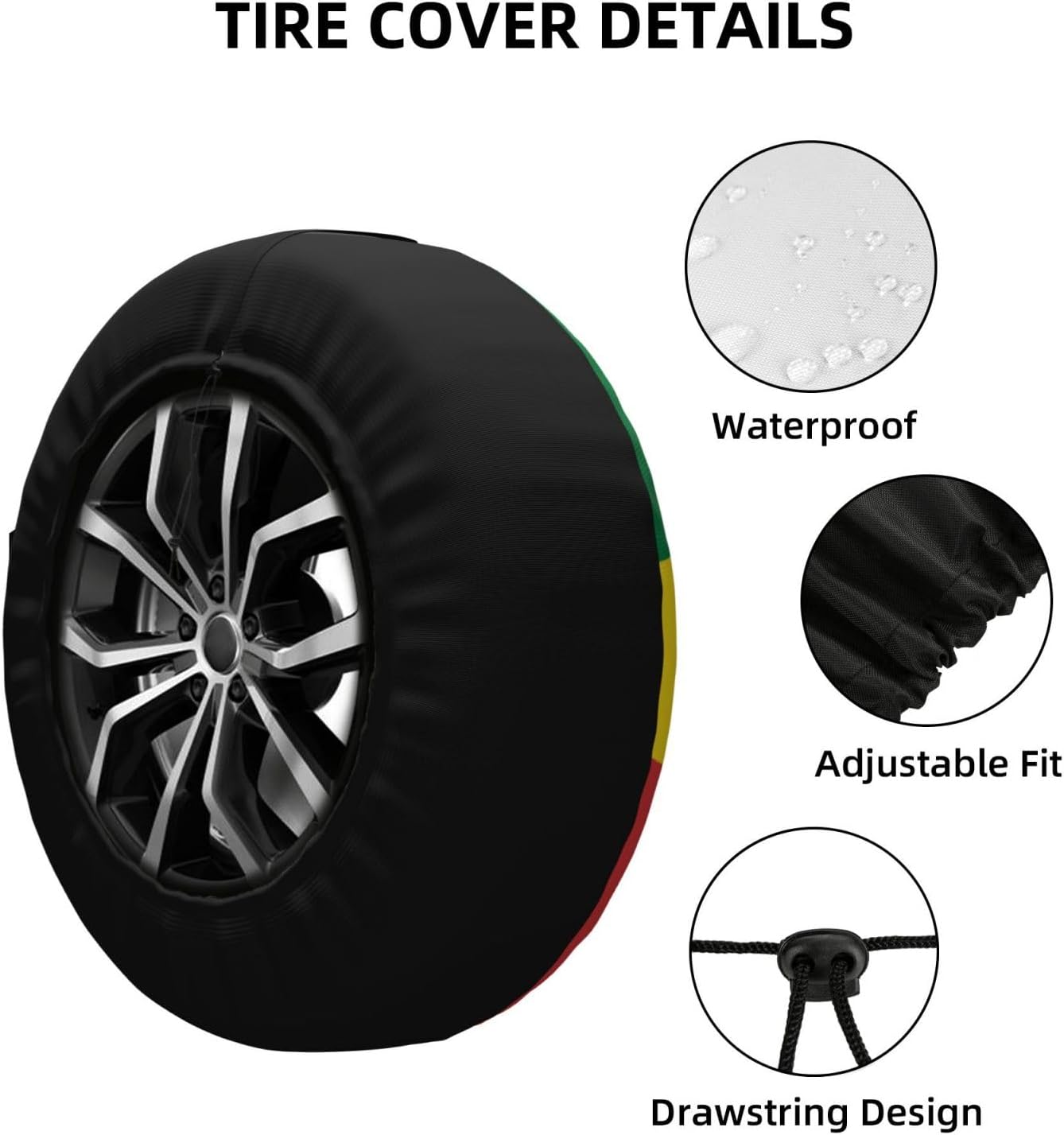 Flag of Bolivia Print Universal Spare Tire Cover for RV, Jeep | Wheel Protector Fits Rv, Trailer, Jeep, Shield Tires From Sun, Dirt And Rain For Outdoor Storage