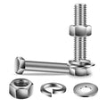 1/2-13 x 3" Hex Head Screw Bolt, Flat & Lock Washers, Fully Threaded, by SG TZH by SGTZH