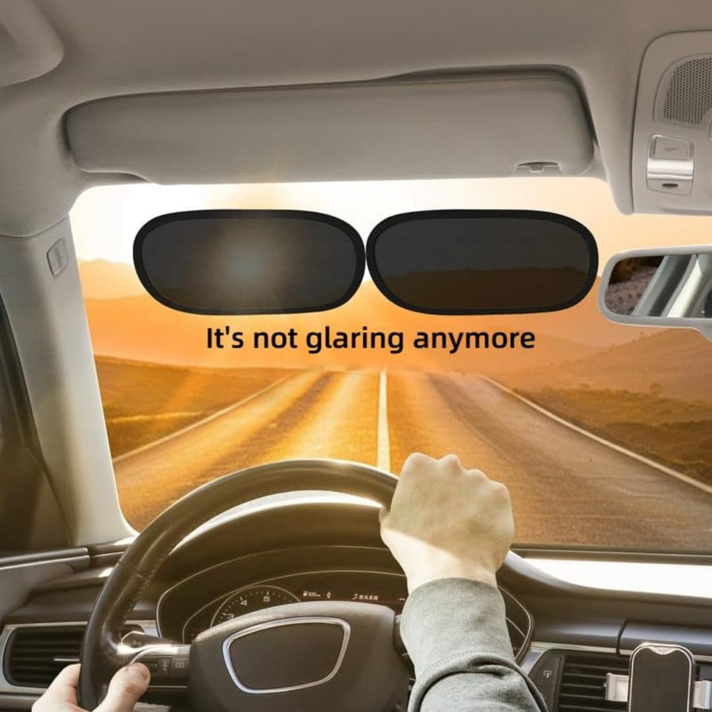 10.04 x 7.09 Inch Static Cling Car Window Sun Shades 2 Pack Mini Anti-Glare Sun Visor Film No Suction Cup Portable UV Block Sun Blocker for Car Side Window