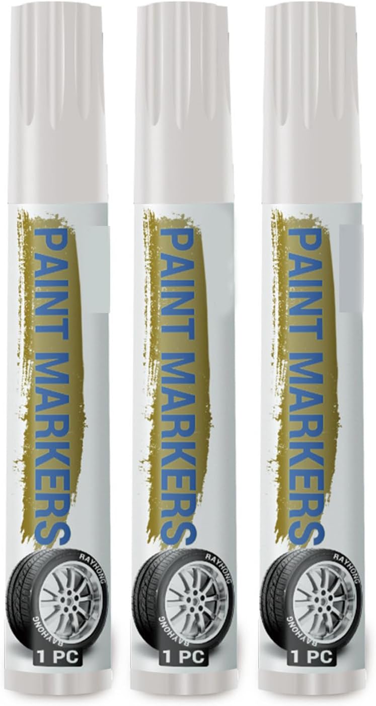 3Pieces Paint Pen for Car Tires, White Pens Tire Marker Lettering Oil