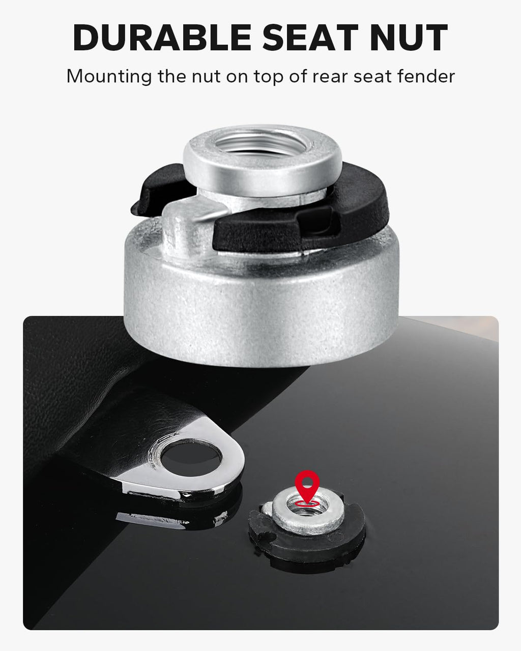 Amazicha Stainless Steel Seat Bolt Screw Nut Cover Mount Kit Skull Pattern Compatible for Harley Davidson Touring Sportster Softail Dyna 1996-2026 Black