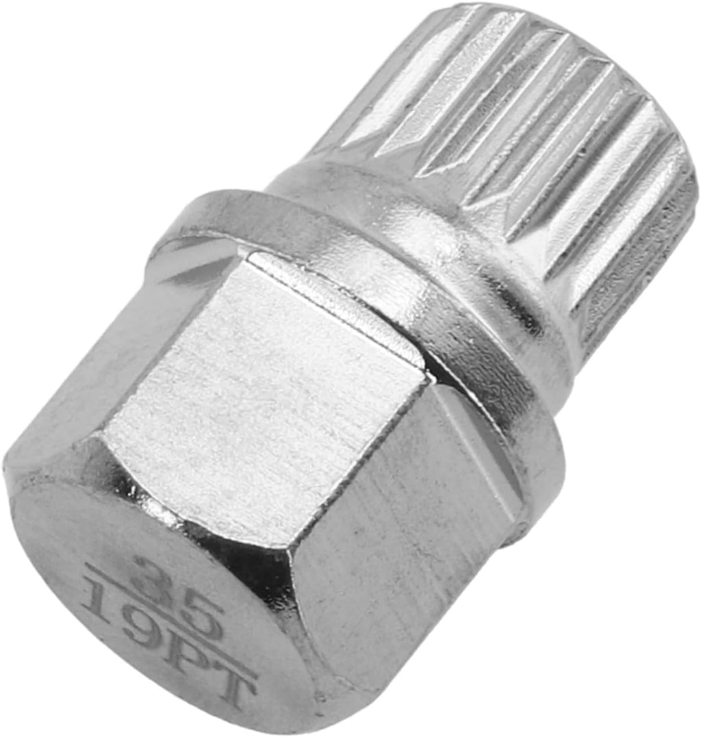 35/19PT Hollow Anti Theft Wheel Lock Lug Nut Removal Key Single for custom for BMW, Steel Construction, Rustproof Design, Silver Tone Finish