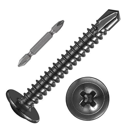 #8×1-1/4” for Sheet Metal Self-Tapping Screws 410 Black Stainless Steel Truss by Wensilon