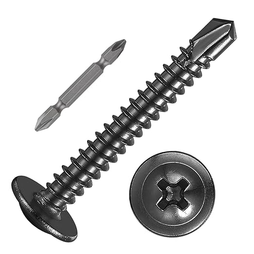 Wensilon #10×1-1/4” for Sheet Metal Self-Tapping Screws 410 Black Stainless by Wensilon