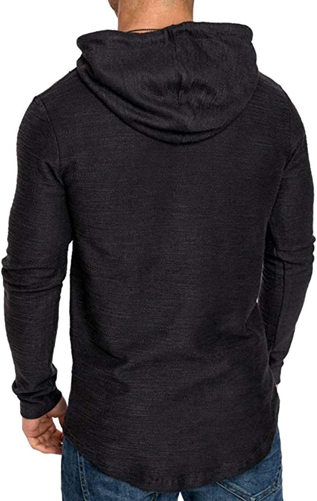 Lexiart Mens Fashion Athletic Hoodies Sport Sweatshirt Solid Color Fleece - Image 5