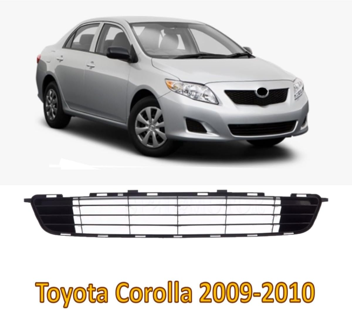 Front Bumper Grille 2009 2010 Compatible With Toyota Corolla Sedan (Base CE LE XLE XRS S) Front Grill Front Bumper Cover Lower Grill Center For Model North America Built