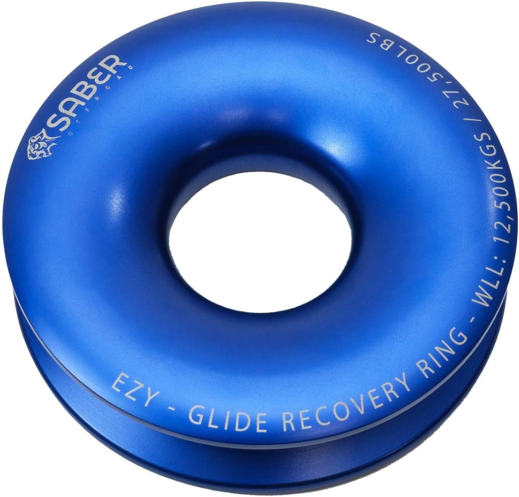 MILE MARKER SBR-12BRR Single Blue Saber Offroad EZY Glide Recovery Ring | Engineered to Maximize Capacity & Minimize Rope Wear | Heavy Duty & Lightweight