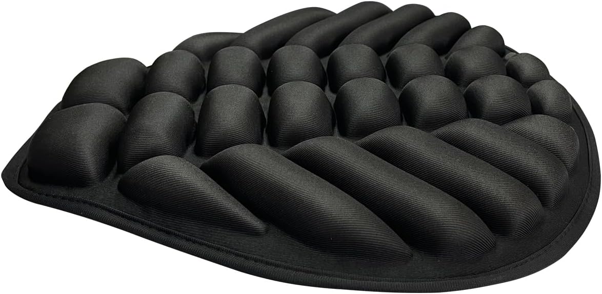 Universal Motorcycle Sunscreen Seat Pad,Black Breathable Decompression Seat Pad,3D Shock Absorption and Butt Protective, Comfortable seat cushion for Long-Distance Riding