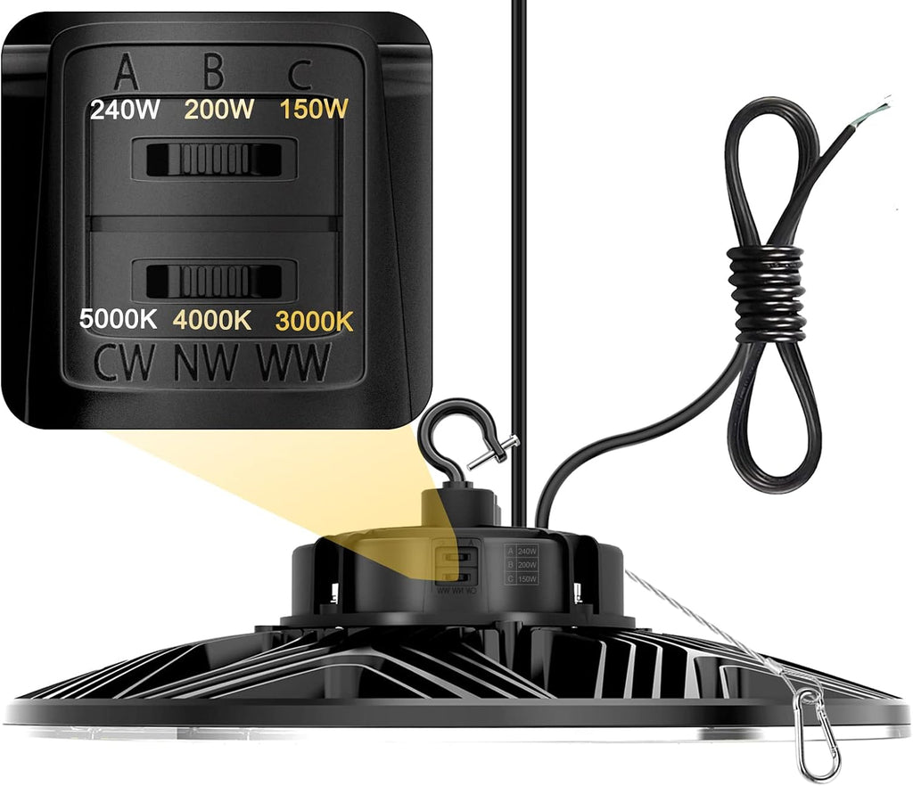 UFO LED High Bay Light, 240W/200W/150W Adjustable, UL & DLC Listed