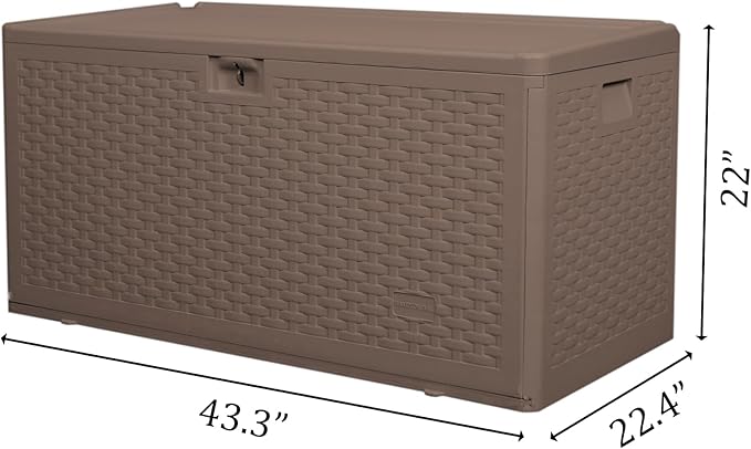 73 Gallon Pro Waterproof Outdoor Storage Pro Resin Deck Box Bin - Image 2