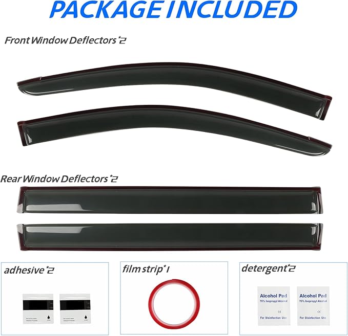 Rain Guard Fit for 2008-2020 Dodge Grand Caravan, 2008-2016 Chrysler Town & - Image 6
