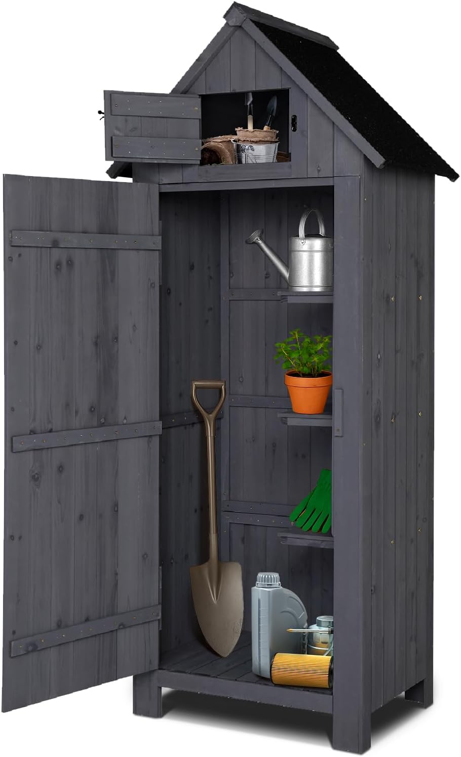 vingli outdoor wooden storage shed, garden shed outside, main product view