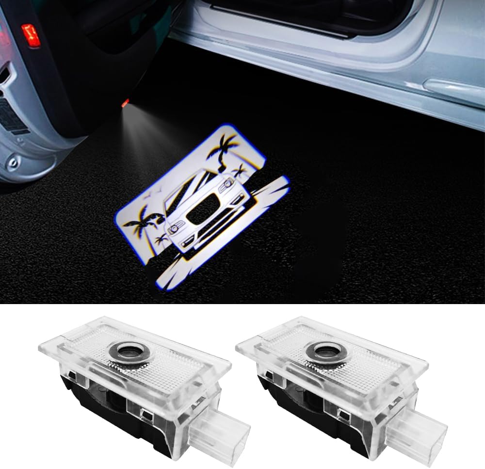 uuakarin 2PCS Car Door Logo Projector Lights Compatible with 300 300C 300S 2005- Present LED Ghost Shadow Light Laser Puddle Lamp Accessories (Miami)