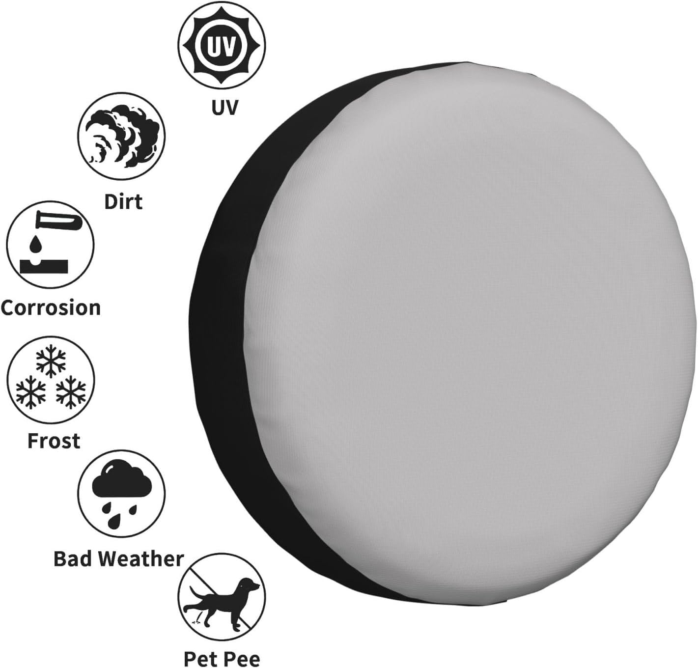 Silver Color Print Universal Spare Tire Cover for RV, Jeep | Wheel Protector Fits Rv, Trailer, Jeep, Shield Tires From Sun, Dirt And Rain For Outdoor Storage