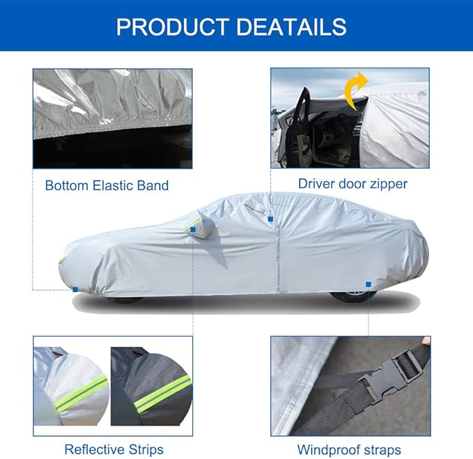 KouKou 6 Layers SUV Car Cover Waterproof All Weather, Universal Fit - Image 4