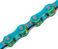 kmc x10 10-speed x-series high-performance bicycle chain, aurora, main product view