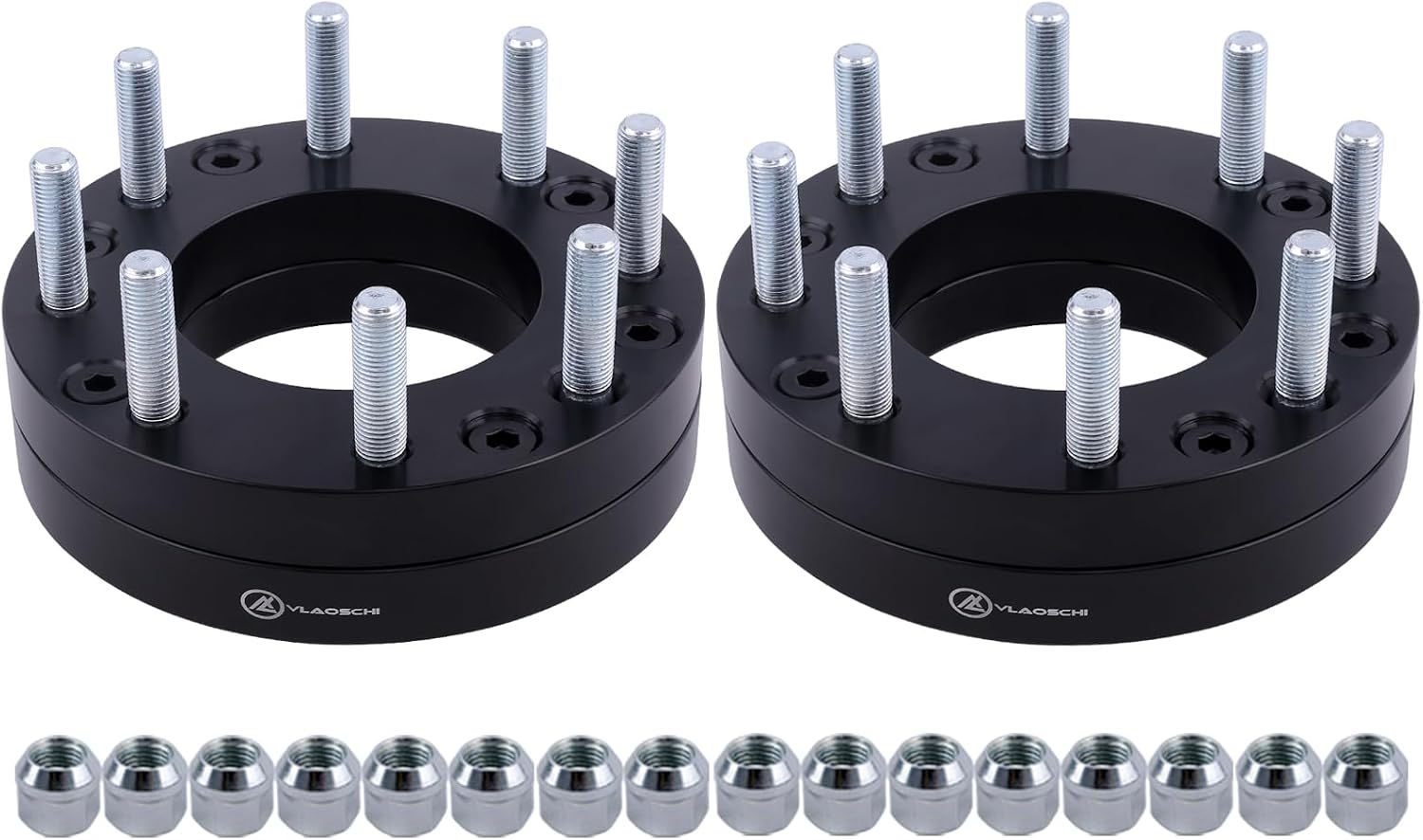 Black Forged 5x5.5 to 8x6.5 Wheel Adapters 2 Inch 14x1.5 Studs Compatible with Dodge-Ford-Ram 5 Lug 5x139.7 Truck Converted to 8 Lug 8x165.1 Rims - Pack of 4