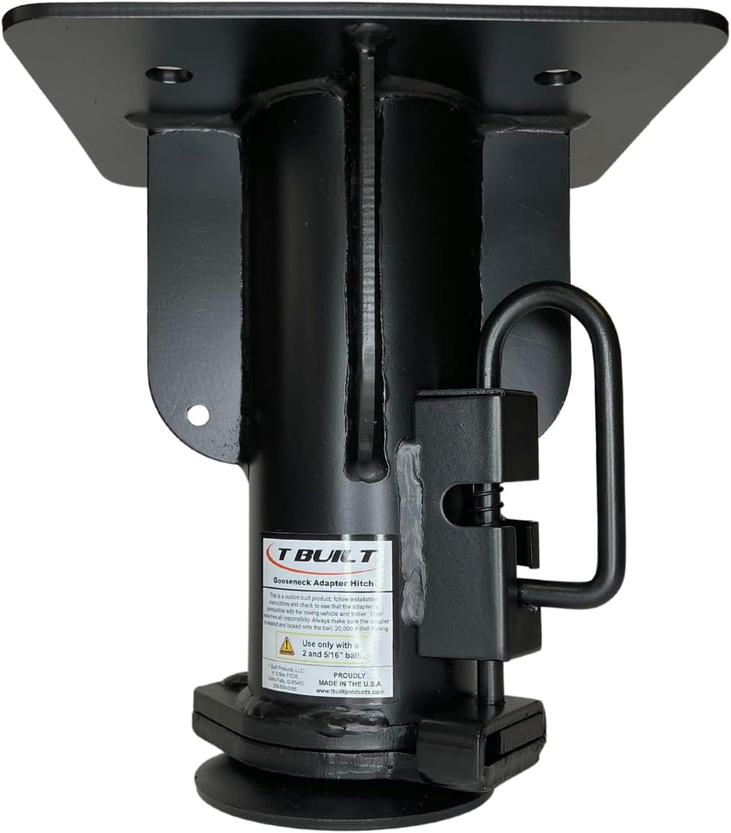 T-Built 5th Wheel to Gooseneck Adapter 12", Made in USA, Fifth Wheel to Gooseneck Adapter for RV Camper Trailer, 20.000 Pound Rating
