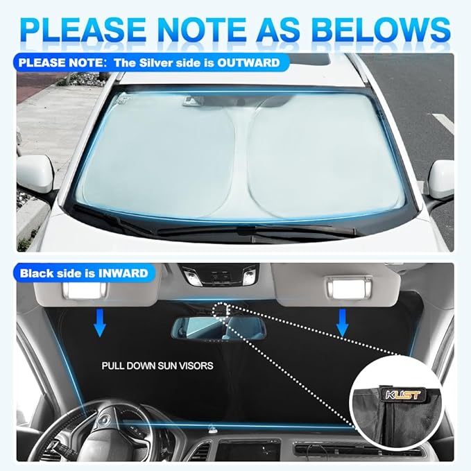 KUST Windshield Sun Shade for Ford Edge 2007-2014 Sunshade Window Sun Visor - Image 5