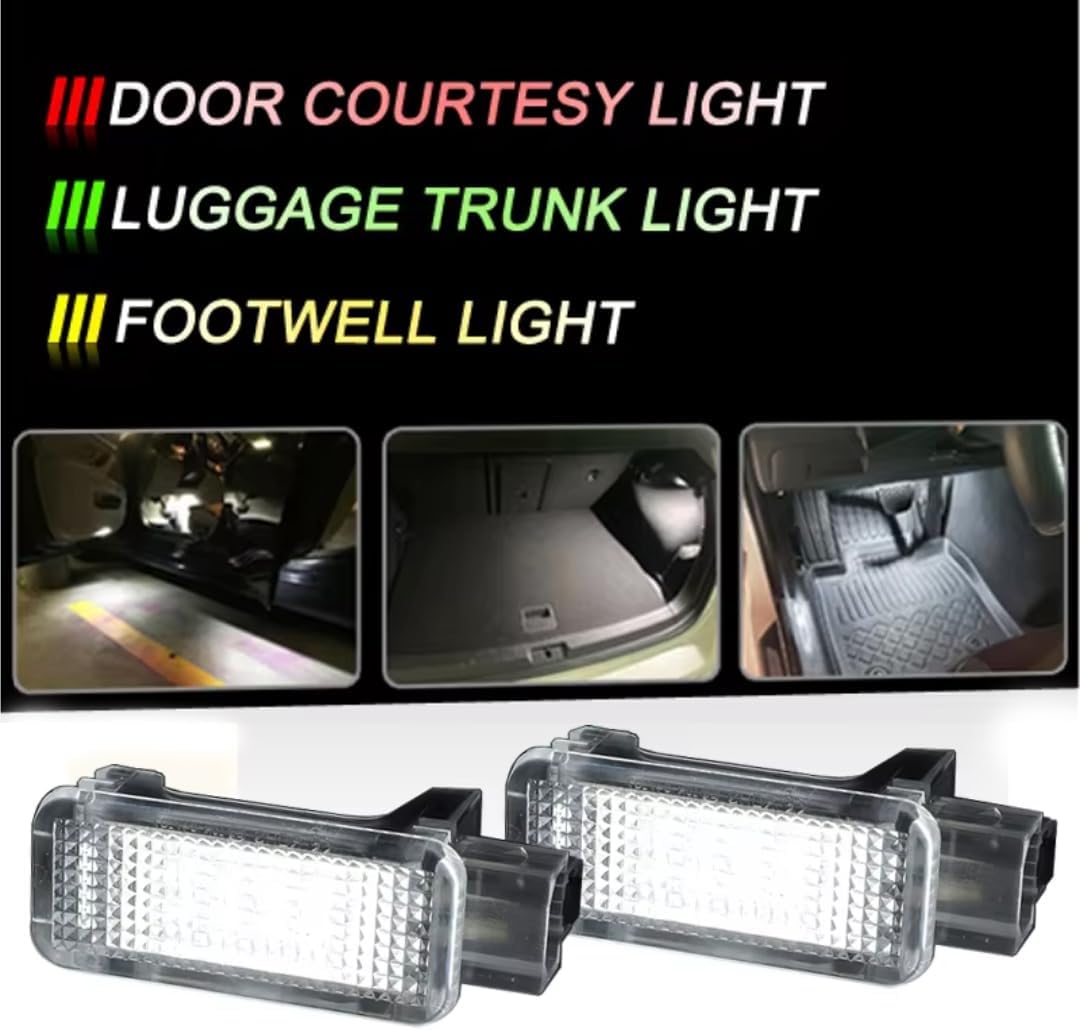 Car Trunk Light for Porsche 987 Boxster 987C Cayman 997/955/957 Carrera, 2pcs Door Courtesy Luggage Trunk Footwell Light