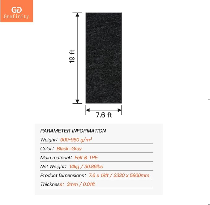 7.6'x 19' Garage Floor Mat & Oil Spill Mat, Heavy Duty Under Car Mat - Image 7