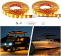 12V Marine Boat LED Light Strip Super Bright, 2 Pack 6.56FT IP68 Fully Waterproof RV Front Cap Lights, Golf Cart Underglow Roof Lights Strip for Truck ATV UTV SUV Car Pickup Trailer, Cuttable, Amber
