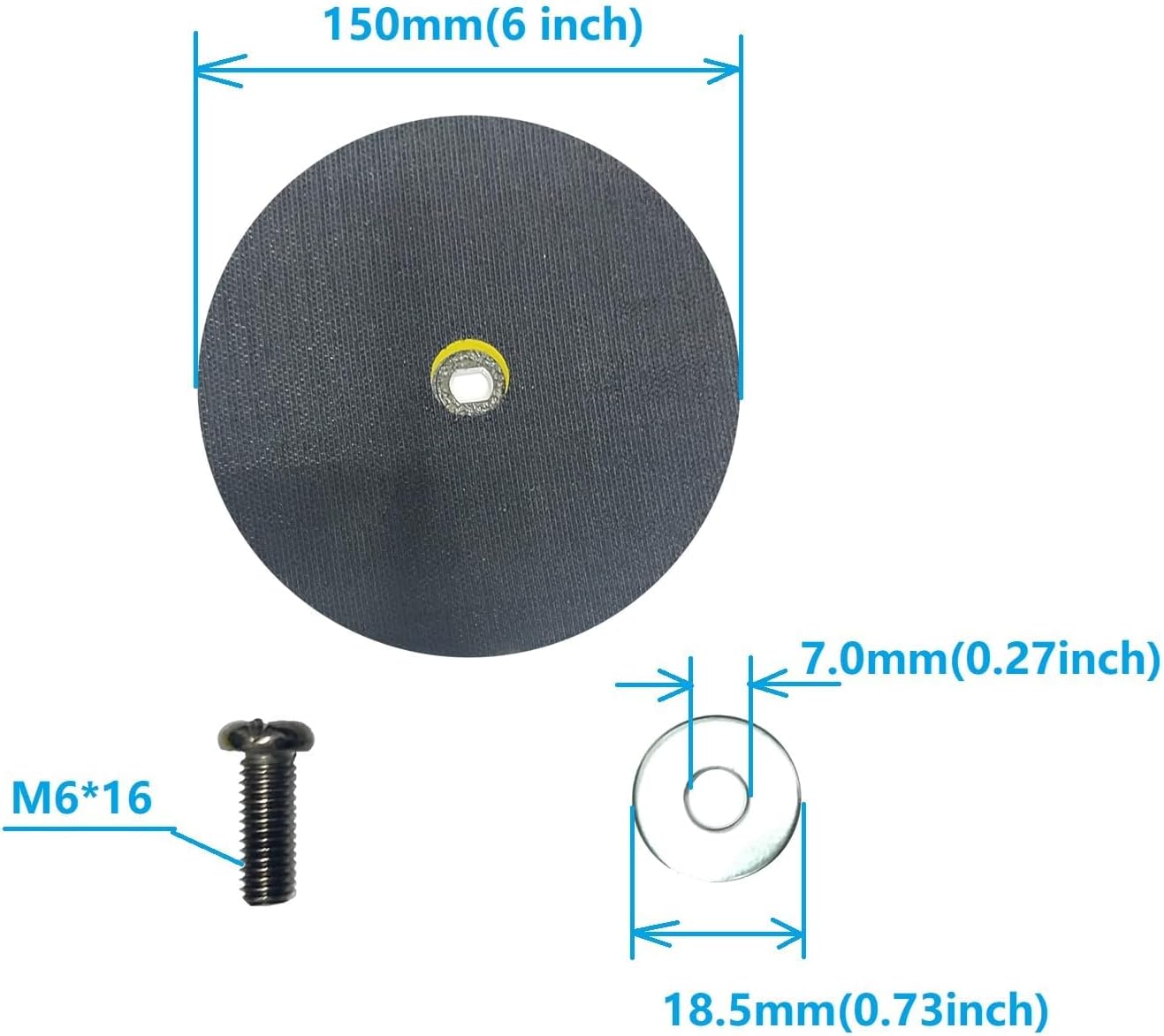 Backing Pads Compatible with Saker, GEVEELIFE, Eioehtl, TEETOK, Takuoo, Color Tree, DmgicPro, LOTKEY, Carrkoopy Cordless Buffer, Saker Buffer Pads, 6 Inch 2 Pack Buffer Polishing Backing Plates
