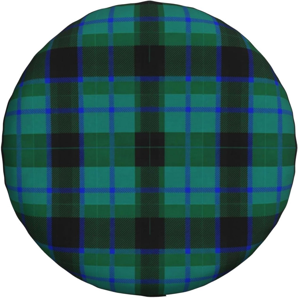 Universal Fit Spare Tire Wheel Cover Scottish Tartan Plaid, Weatherproof Tire Protector for Truck SUV RV and Travel Trailer, 15 inch