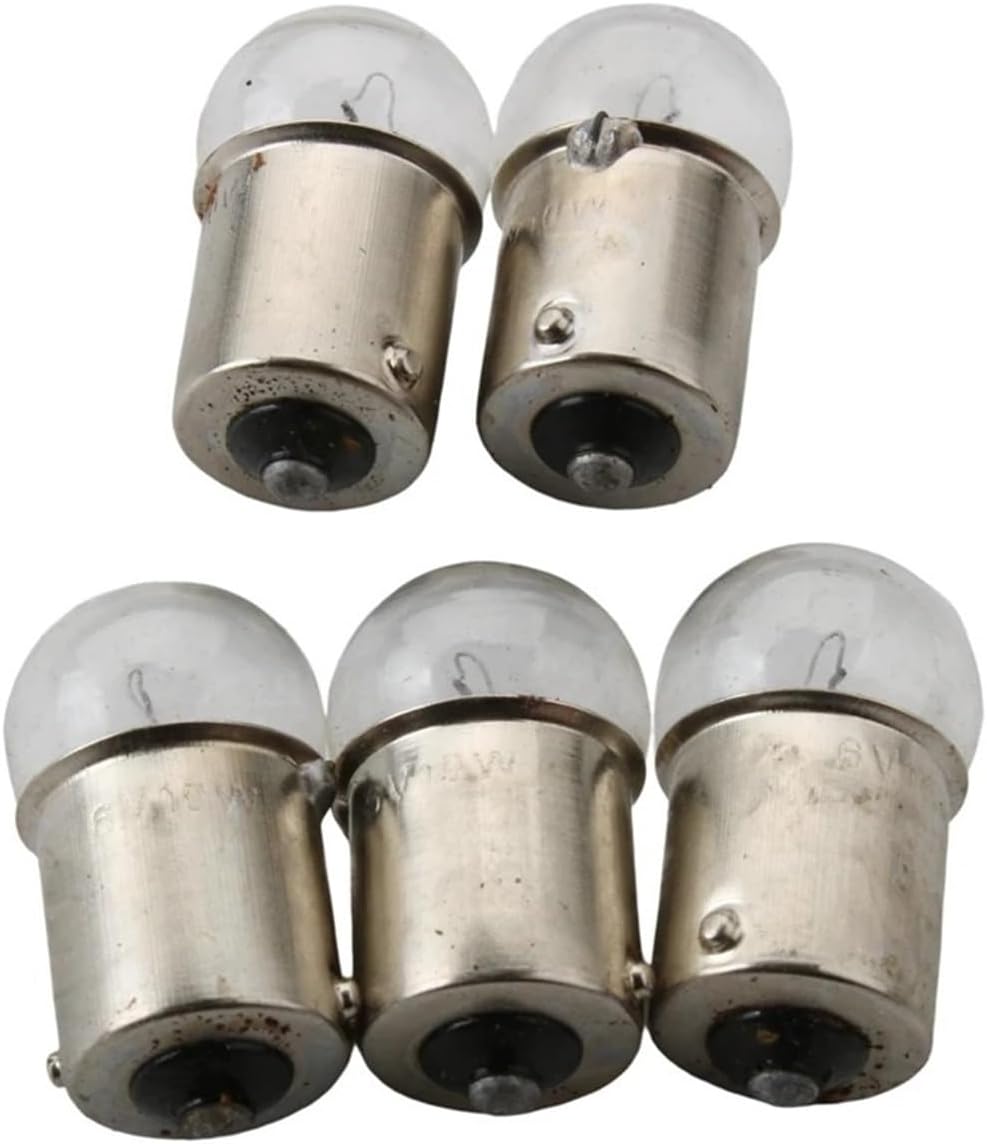 5pc 6V 10W Bulb BA15S G18 White For Motorcycle Scooter Motocross Karting 50cc 125cc 200cc 246510655