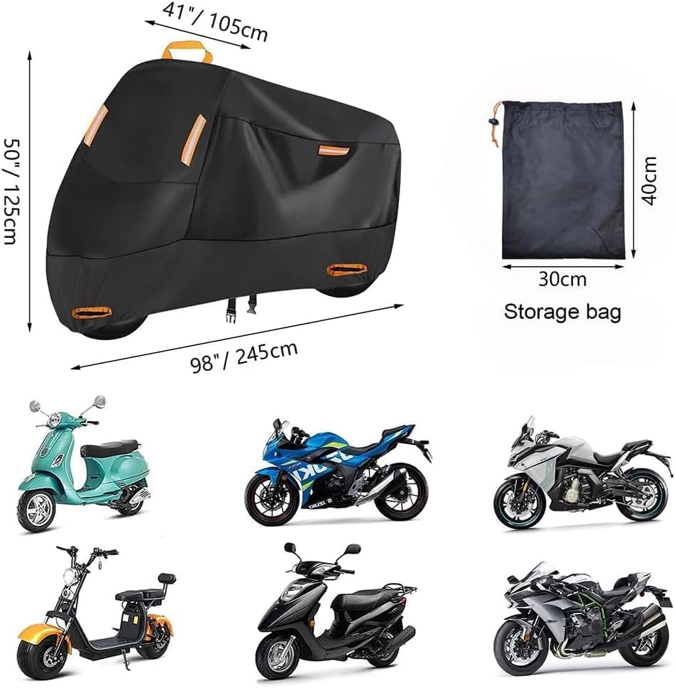 Motorcycle Cover for Honda Rebel 1100（DCT）/1100 T（DCT）/1100 S Edition（DCT）, Two Anti-theft Lockholes Motorcycle Protective Clothing Light Scooter Protective Cover Waterproof and Windproof Car Visor