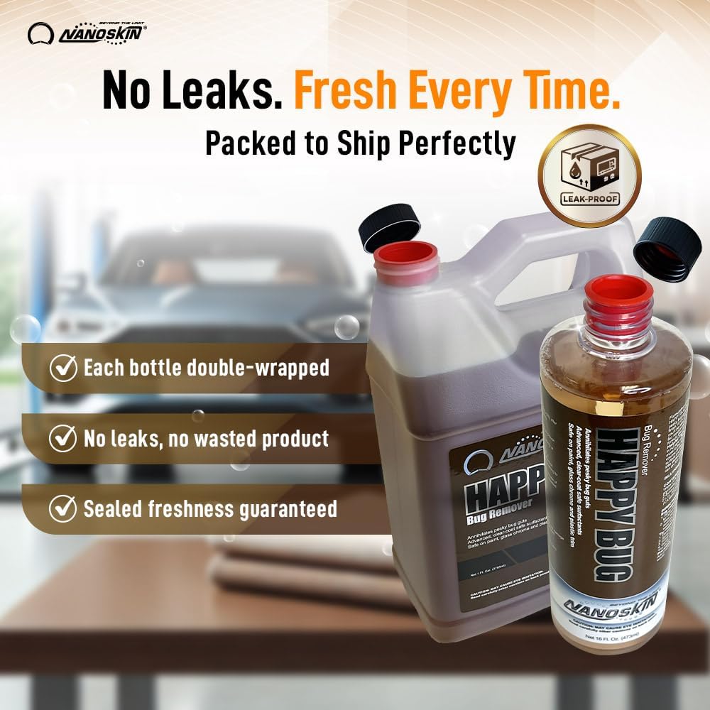 Nanoskin Bug Remover 1 Gallon – Exterior Cleaner & Degreaser for Bug Residue, Grime, Plastic, Metal, Chrome, Windows & Mirrors – Safe for Car Paint, Wax, Clear Coat, Trucks, Motorcycles & RVs