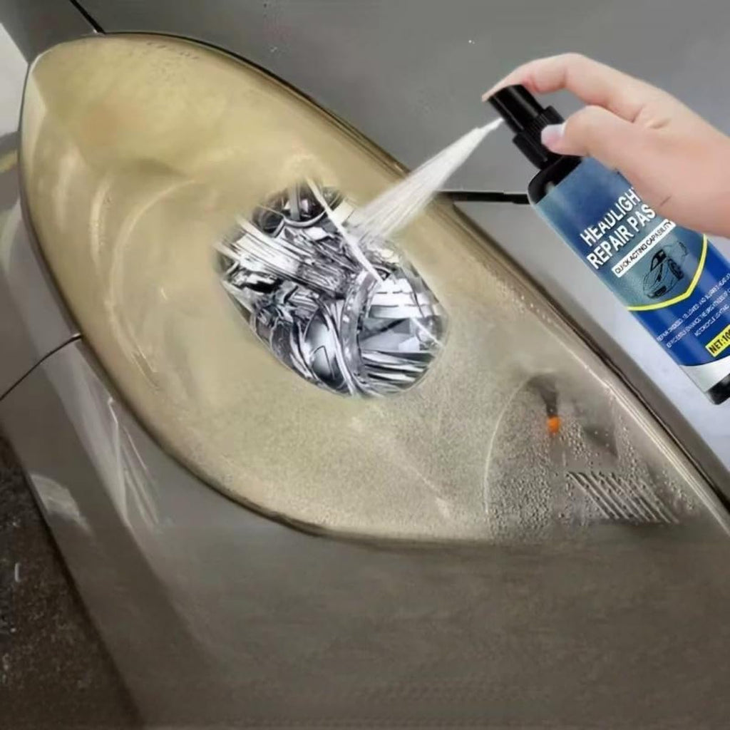 Spray Headlight Restoration Kit for Cars, Headlight Cleaner & Restorer with Microfiber Towel, Removes Yellowing & Oxidation, No Sanding or Tools Required, Fast Clear Headlight Repair (1Pcs)