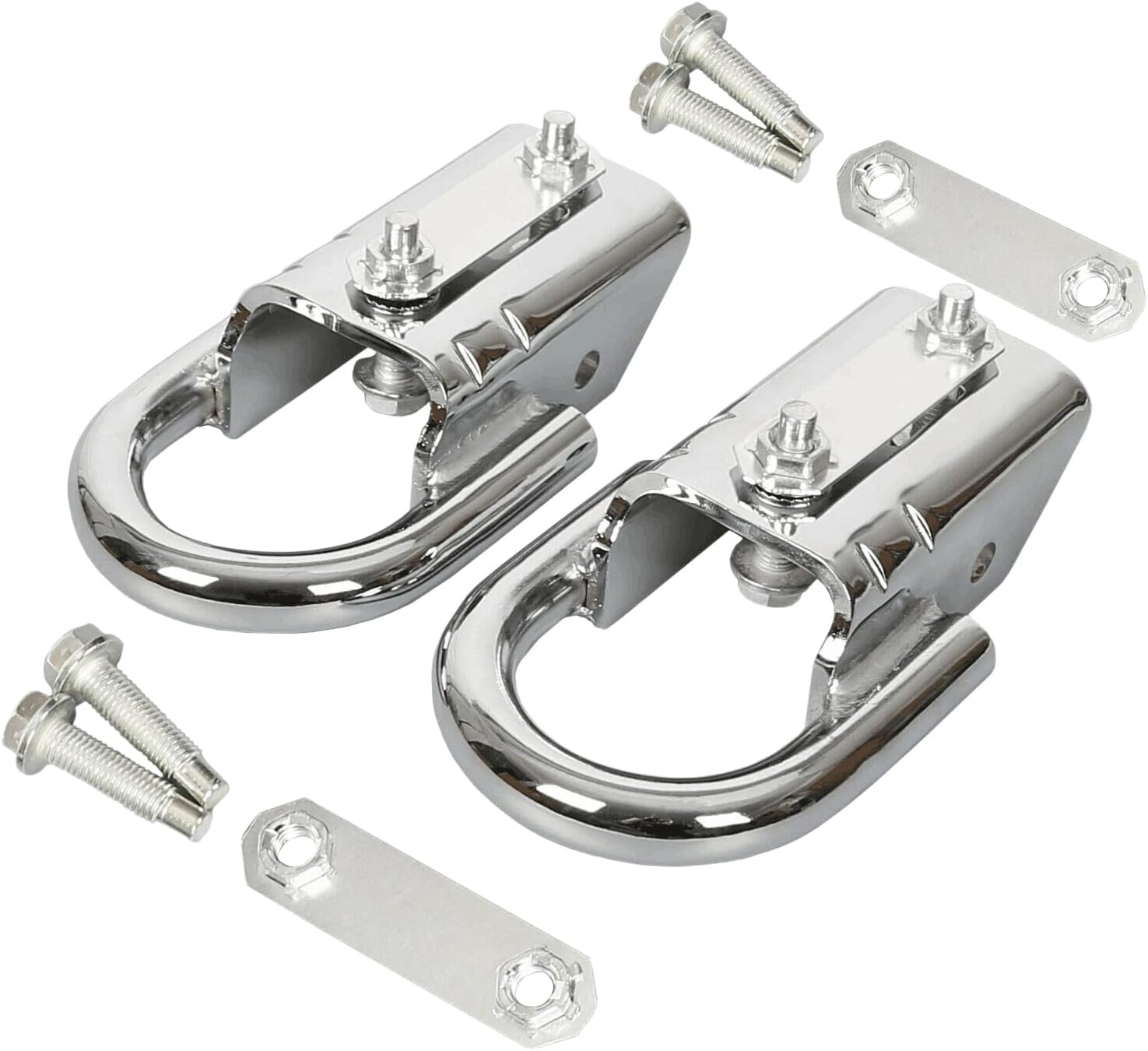 Front Pair Chrome Tow Hooks w/Hardware for Fo rd F 1 50 F-150 2004-2024 Cab Pickup
