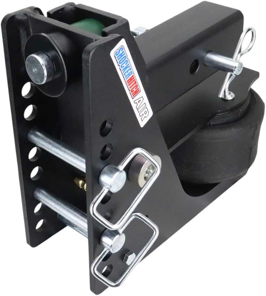 Shocker Max Black Air Channel Pintle & Ball Hitch - Fits 2-1/2"Hitch Has 2-5/16"Ball 14,000 lbs