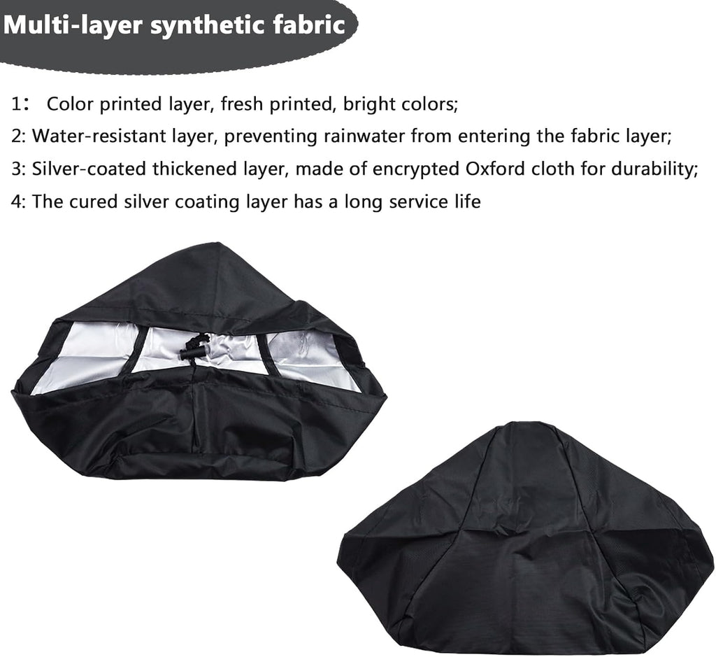 420D Polyester Waterproof Seat Cover for Bike Ebike, 9.45 x 10.63 Inch, Sunlight & Rain Resistant, Black Bicycle Seat Cushion for Mountain & Road Bikes, Dustproof Rain Cover with Drawstring