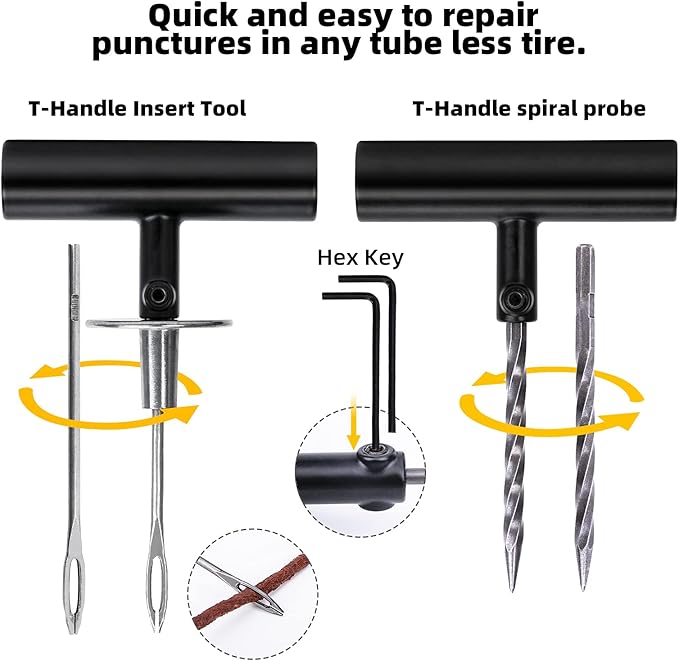 Tire Repair Kit, Universal Tire Patch kit to Fix Punctures and Plug Flats - Image 3