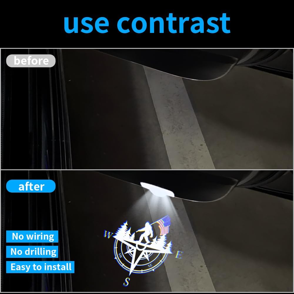 High Definition Car Door Logo Lights Car Projection LED Projector Door Shadow Light Puddle Lights for Ascent Forester Outback Accessories (Bigfoot Compass, Forester/Outback/Ascent)