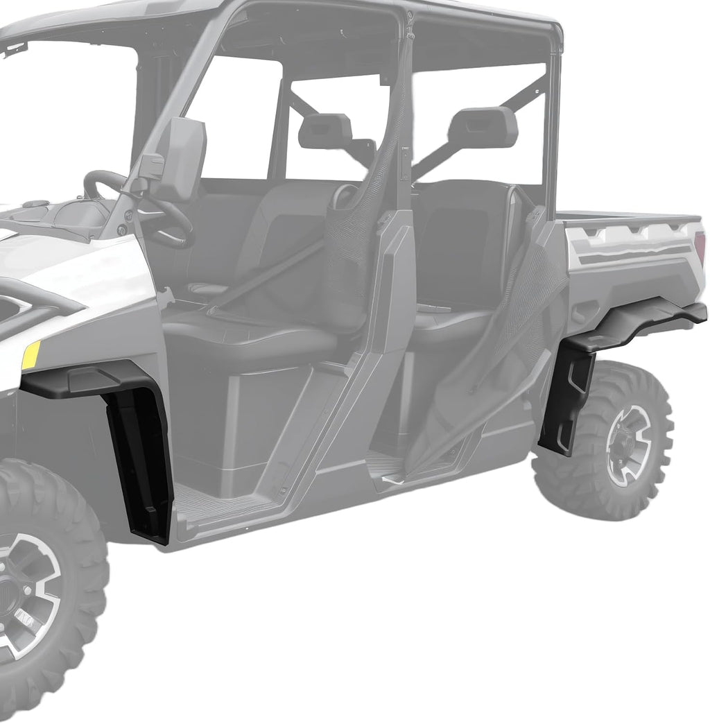 Fender Flare Extensions for Polaris Ranger XP 1000 Crew 2018-2026, Front and Rear UTV Mud Flaps, Heavy Duty Extended Mud Guards, Black HDPE, 8PCS