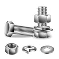 1/4-20 x 1-1/4" Hex Head Screw Bolt, Flat & Lock Washers, Fully Threaded by SGTZH