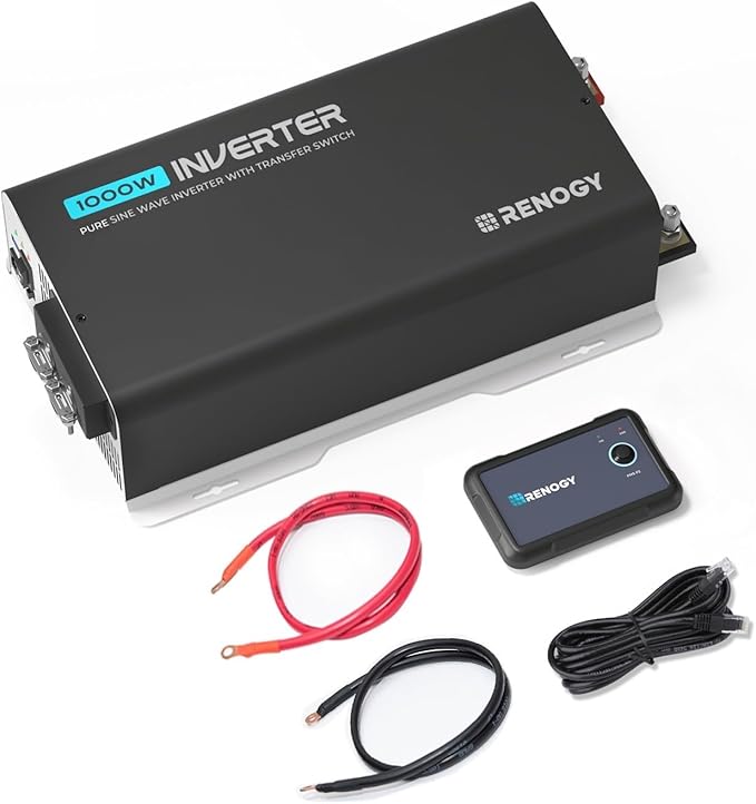Renogy Inverter PUH 1000W, 12V to 110V Pure Sine Wave Power Inverter, Built-in by RenogySolar