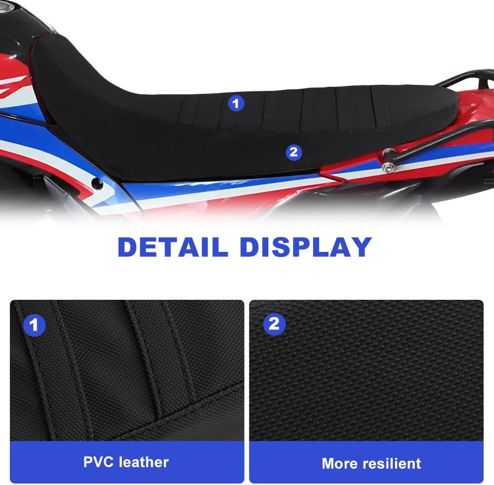 xitomer PVC Leather Seat Cover Anti-Slip Seat Cover Compatible with CRF 300L Rally 2021 2022 2023 2024 (Black) (not for CRF300L)