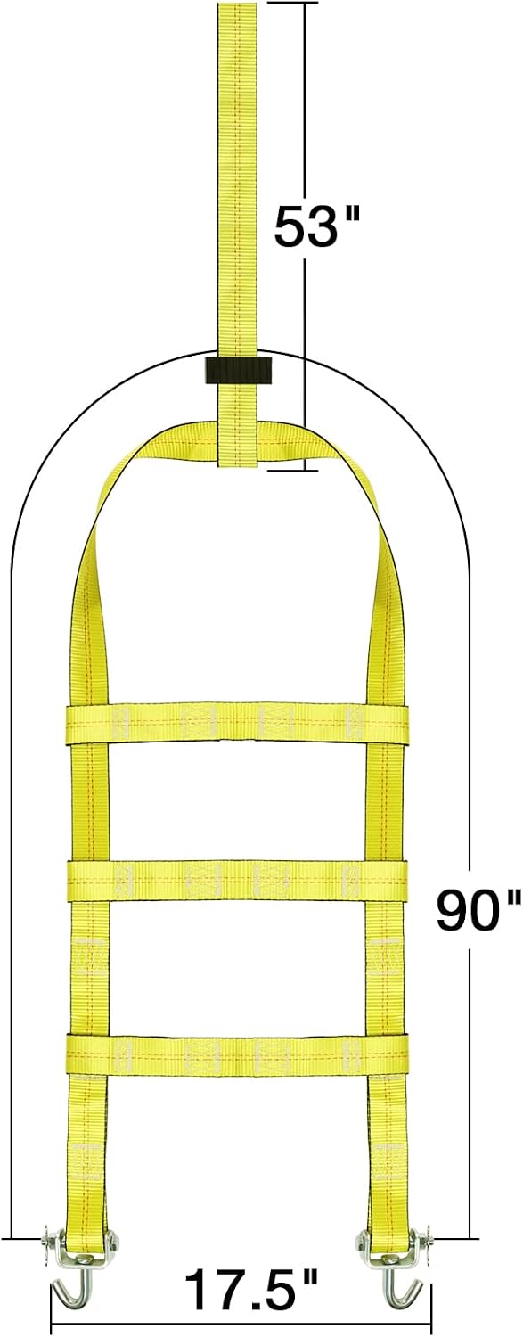 Adjustable Tow Dolly Basket Straps with Swivel J Hook-2 Pack,Car Wheel Strap Tire Bonnet Net Fits 13"-21" Tires Auto Universal Vehicle Car Dolly Ropes Accessories 10,000lbs Break Strength