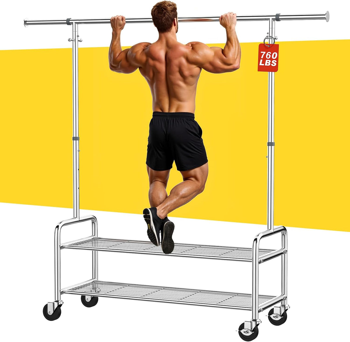 100% stainless steel heavy duty clothes rack load, main product view