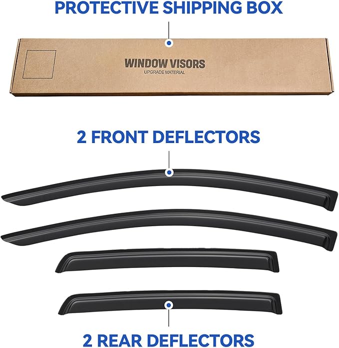 Window Visors Rain Guards for 2009-2014 Hyundai Genesis Sedan, Out-Channel - Image 6