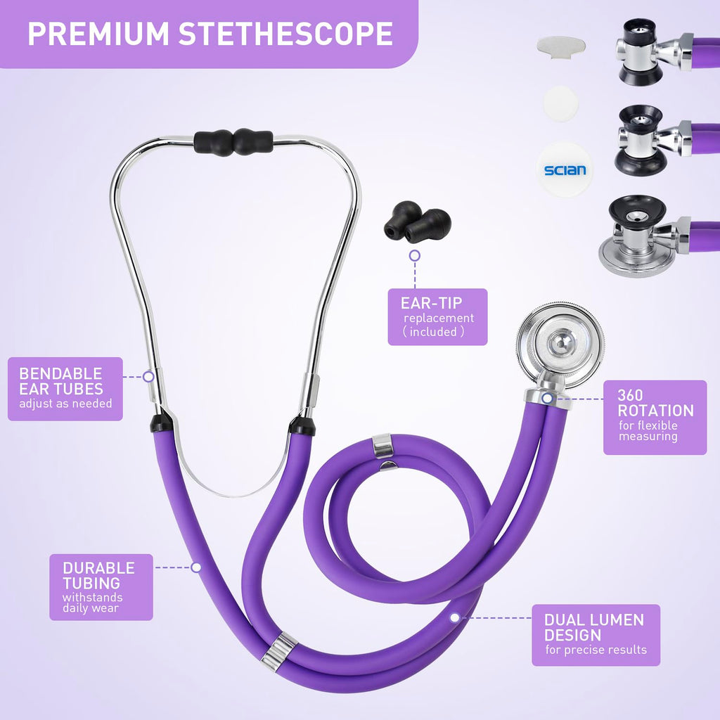 scian 13 pcs stethoscope case kits, supplies inclued showing dimensions