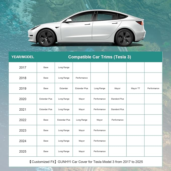 Premium Car Cover Custom Fit Tesla Model 3, 16 Layers Heavy Duty Car Cover - Image 5