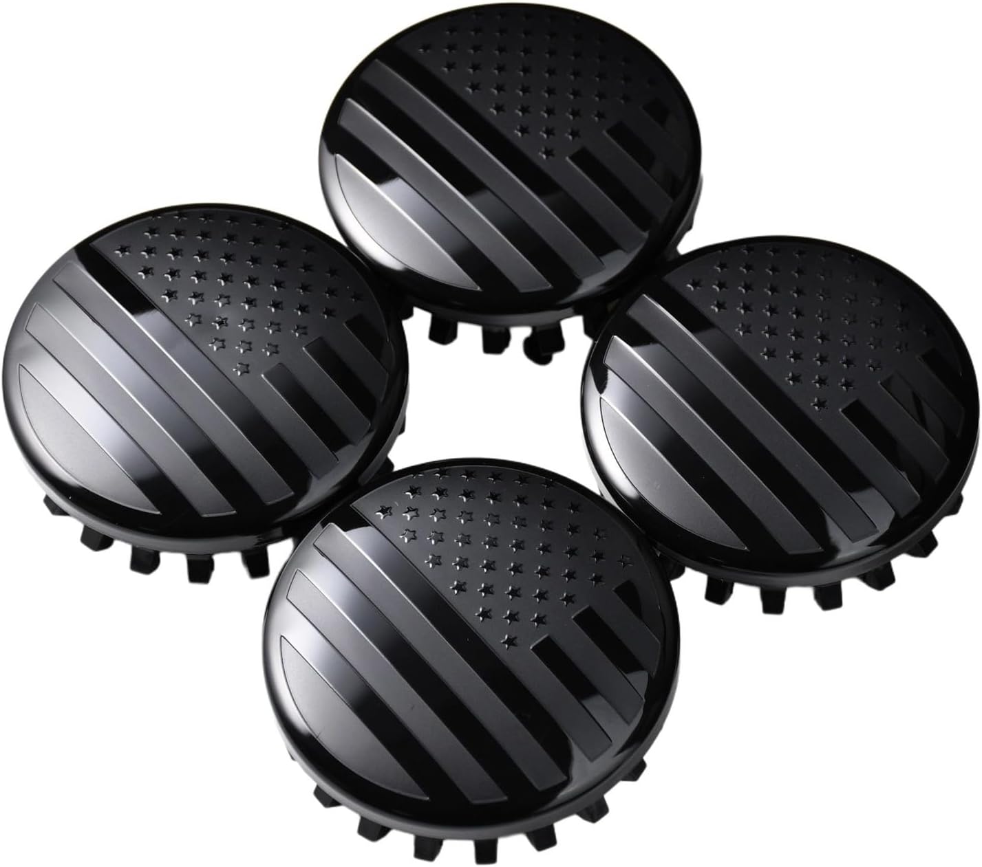 (Set of 4) for Chevrolet 3 1/4 inches=83mm Blackout American USA Flag Wheel Center Caps Covers HubCap fit Most 18"&20"&22" Rims for Suburban Silverado Tahoe & GMC Sierra Yukon Denali 22837060 9596403