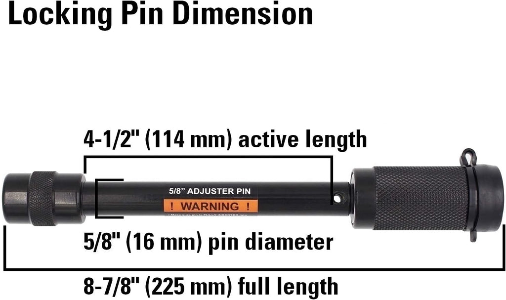 TowWorks 79831 Keyed Unique 5/8" Trailer Hitch Lock with Extra Long 4-1/2" Span, Double Safety Tow Hitch Locking Pin for 3" Receivers and Adjustable Channel Mounts