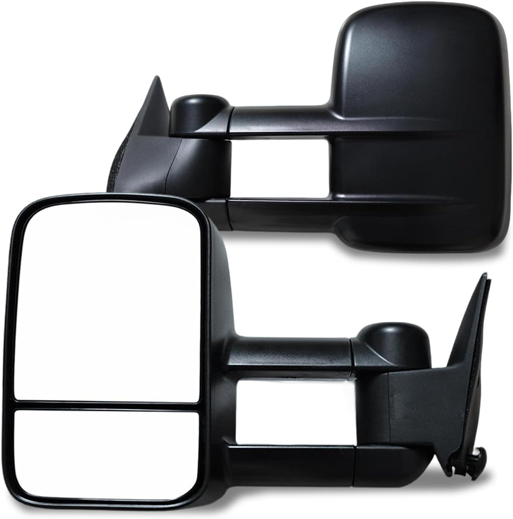 AERDM New Pair Towing Mirrors Set Telescoping Tow Mirrors fit for 1988-1998 Chevy GMC C1500 C2500 C3500 K1500 K2500 K3500 Pickup Side Mirrors Power Adjustable Glass Set Pair