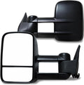 AERDM New Pair Towing Mirrors Set Telescoping Tow Mirrors fit for 1988-1998 Chevy GMC C1500 C2500 C3500 K1500 K2500 K3500 Pickup Side Mirrors Power Adjustable Glass Set Pair